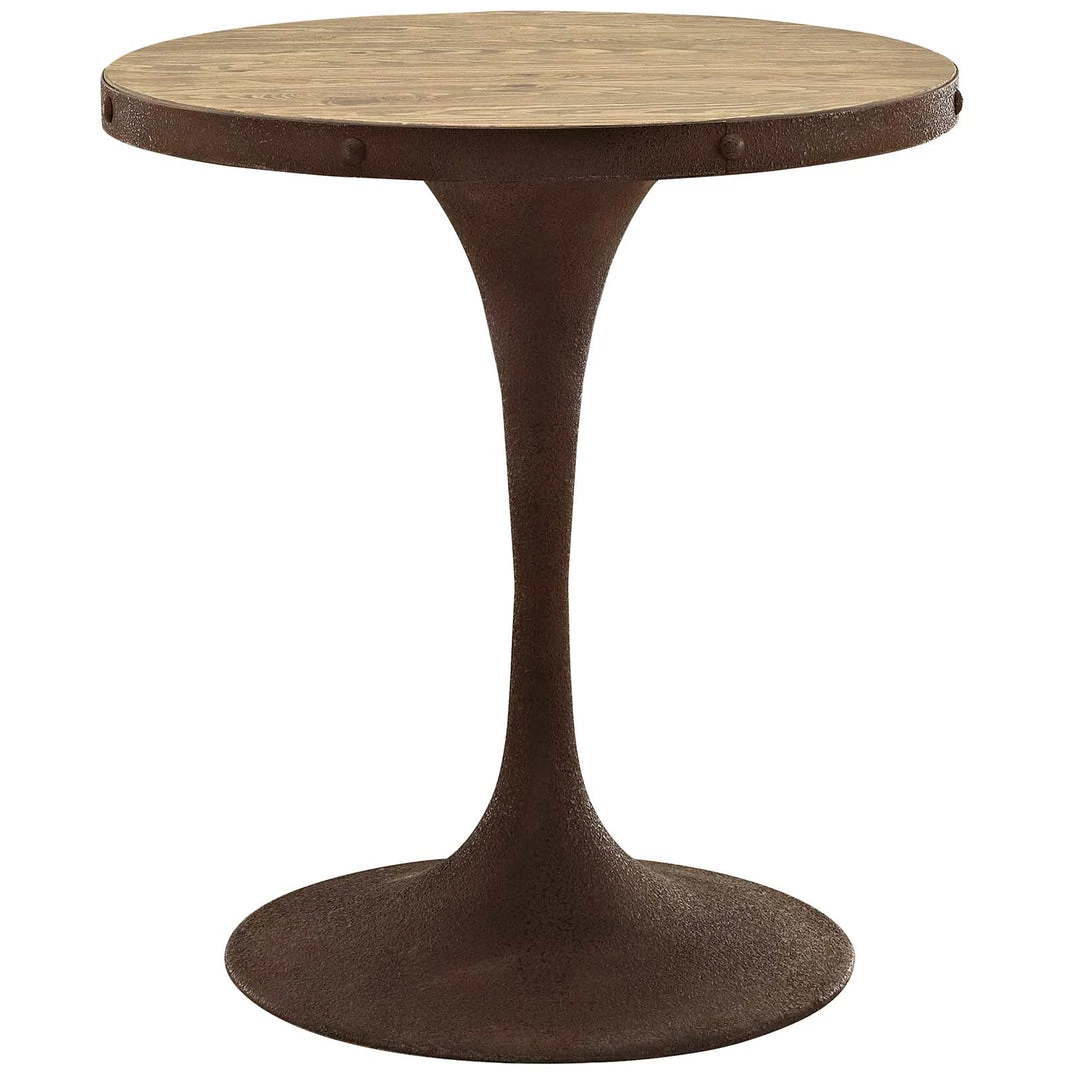 Modway Dining Tables Drive 28" Round Wood Top Dining Table Brown 6 Modway Dining Tables Drive 28" Round Wood Top Dining Table Brown