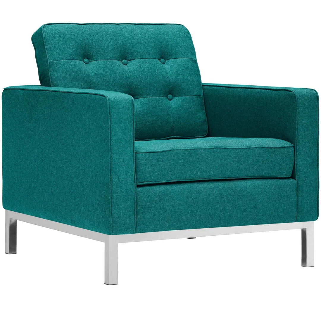 Modway Loft Upholstered Fabric Armchair Teal 6 Modway Loft Upholstered Fabric Armchair Teal