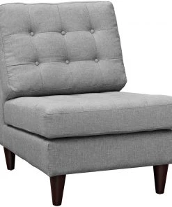 Modway Empress Upholstered Fabric Lounge Chair Light Gray