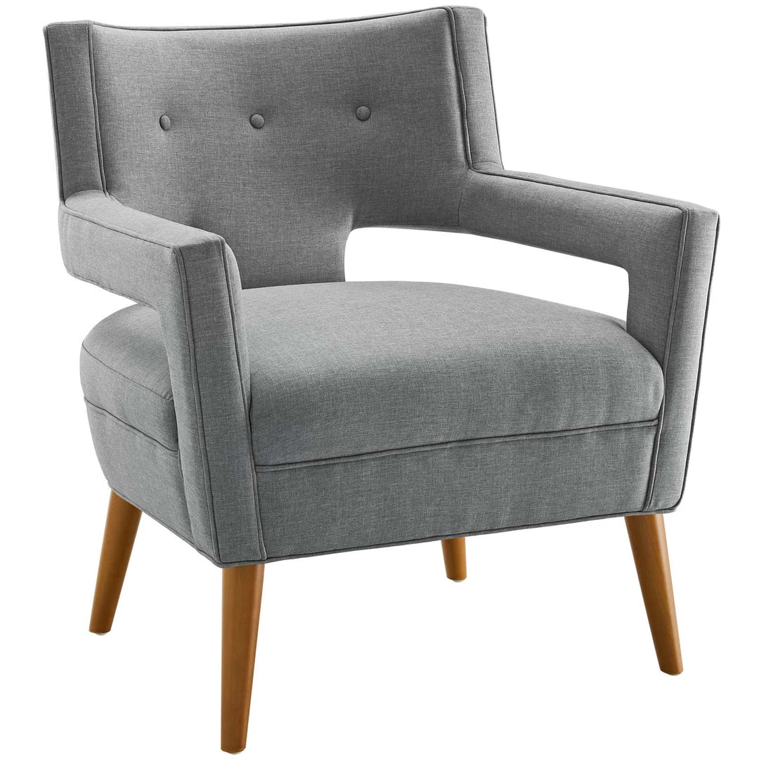 Modway Sheer Upholstered Fabric Armchair Light Gray Armchairs 7 Modway Sheer Upholstered Fabric Armchair Light Gray Armchairs