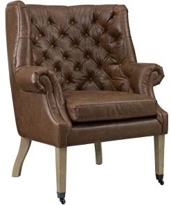 Modway Chart Upholstered Vinyl Lounge Chair Brown