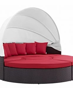 Modway Outdoor Daybeds Convene Canopy Outdoor Patio Daybed Espresso Red 13 Modway Outdoor Daybeds Convene Canopy Outdoor Patio Daybed Espresso Red