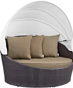 Modway Convene Canopy Outdoor Patio Daybed Espresso Mocha