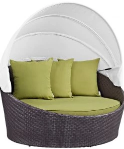 Modway Outdoor Daybeds Convene Canopy Outdoor Patio Daybed Espresso Peridot