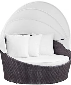 Modway Convene Canopy Outdoor Patio Daybed Espresso White