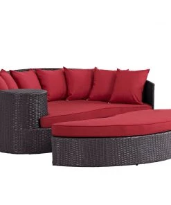 Modway Outdoor Daybeds Convene Outdoor Patio Daybed Espresso Red
