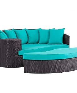 Modway Outdoor Daybeds Convene Outdoor Patio Daybed Espresso Turquoise