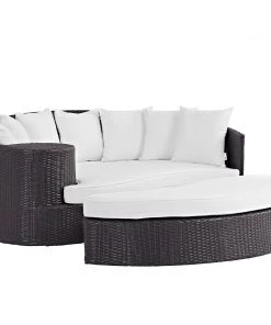 Modway Convene Outdoor Patio Daybed Espresso White Outdoor Daybeds