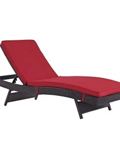 Modway Lounge Chair Outdoor Convene Outdoor Patio Chaise Espresso Red 9 Modway Lounge Chair Outdoor Convene Outdoor Patio Chaise Espresso Red