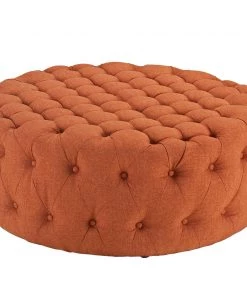 Modway Ottomans Amour Upholstered Fabric Ottoman Orange