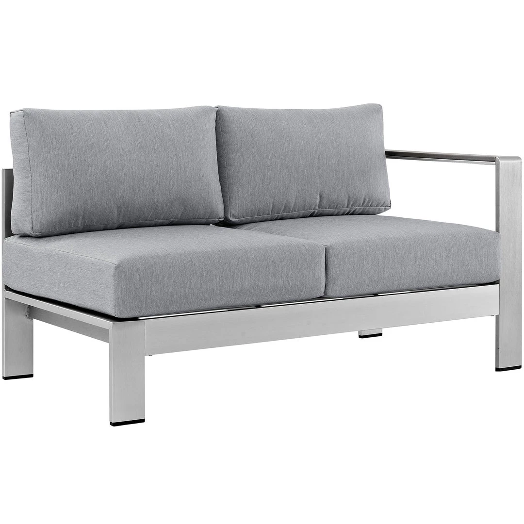 Modway Outdoor Sectional Shore Right-Arm Corner Sectional Outdoor Patio Aluminum Loveseat Silver Gray 5 Modway Outdoor Sectional Shore Right-Arm Corner Sectional Outdoor Patio Aluminum Loveseat Silver Gray