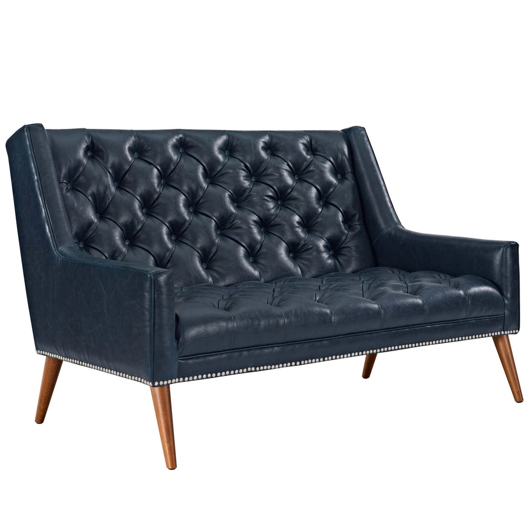 Modway Peruse Upholstered Vinyl Loveseat Blue Loveseats 5 Modway Peruse Upholstered Vinyl Loveseat Blue Loveseats