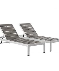 Modway Shore Chaise Outdoor Patio Aluminum Set Of 2 Silver Gray Lounge Chair Outdoor 11 Modway Shore Chaise Outdoor Patio Aluminum Set Of 2 Silver Gray Lounge Chair Outdoor