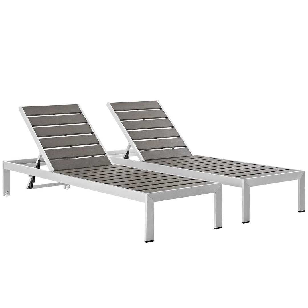 Modway Shore Chaise Outdoor Patio Aluminum Set Of 2 Silver Gray Lounge Chair Outdoor 6 Modway Shore Chaise Outdoor Patio Aluminum Set Of 2 Silver Gray Lounge Chair Outdoor
