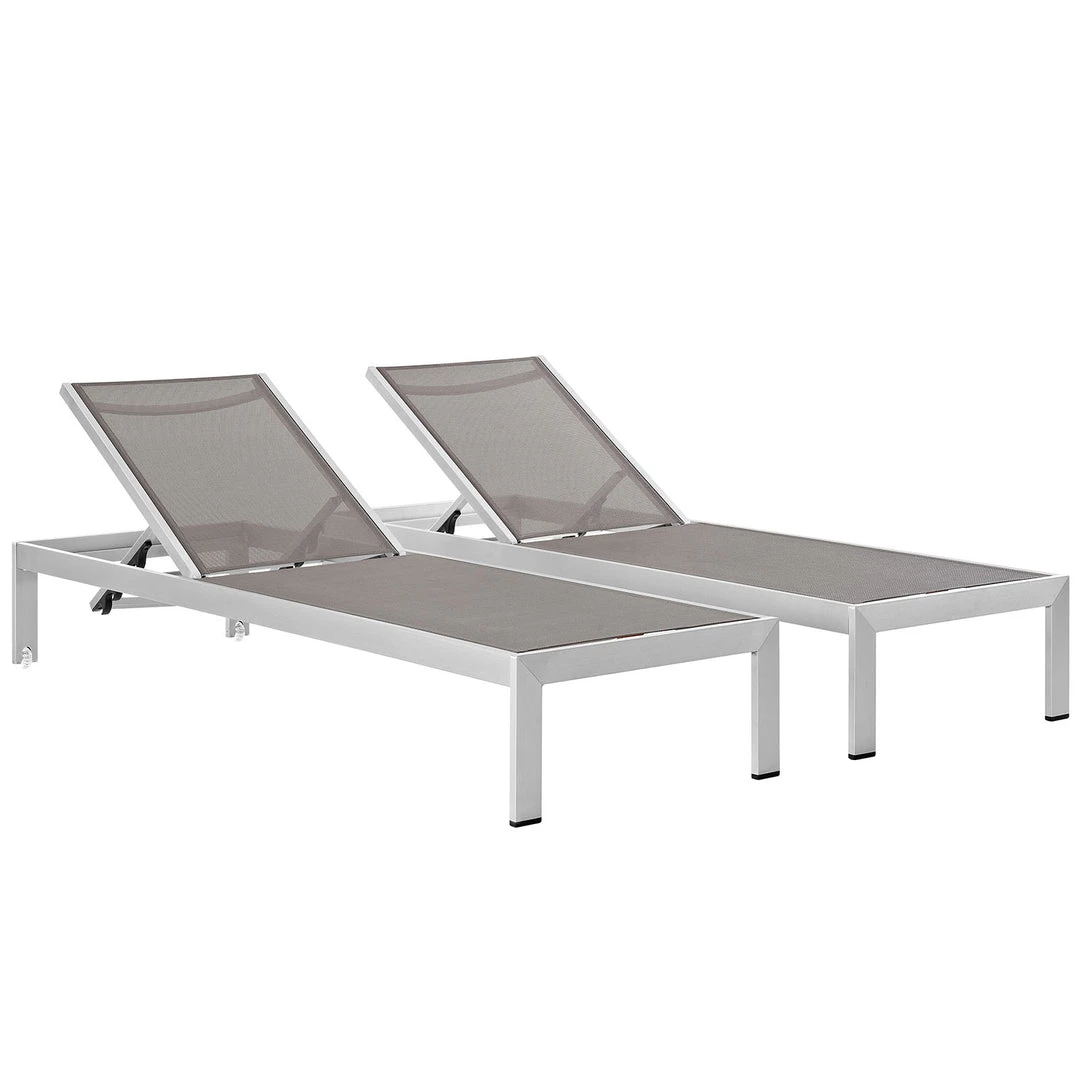 Modway Shore Chaise Outdoor Patio Aluminum Set Of 2 Silver Gray Lounge Chair Outdoor 6 Modway Shore Chaise Outdoor Patio Aluminum Set Of 2 Silver Gray Lounge Chair Outdoor