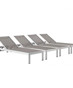 Modway Shore Chaise Outdoor Patio Aluminum Set Of 4 Silver Gray Lounge Chair Outdoor 11 Modway Shore Chaise Outdoor Patio Aluminum Set Of 4 Silver Gray Lounge Chair Outdoor