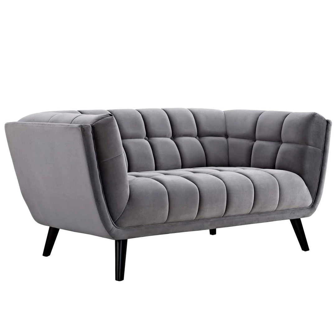 Modway Bestow Performance Velvet Loveseat Gray 5 Modway Bestow Performance Velvet Loveseat Gray