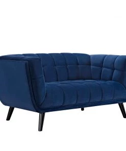 Modway Bestow Performance Velvet Loveseat Navy 9 Modway Bestow Performance Velvet Loveseat Navy