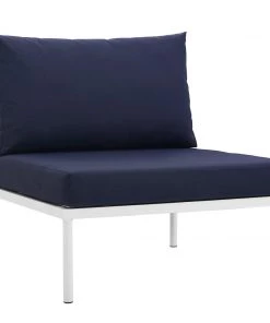 Modway Outdoor Sectional Harmony Armless Outdoor Patio Aluminum Chair White Navy