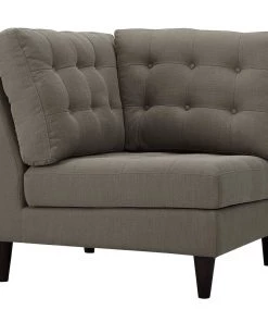 Modway Empress Upholstered Fabric Corner Sofa Granite