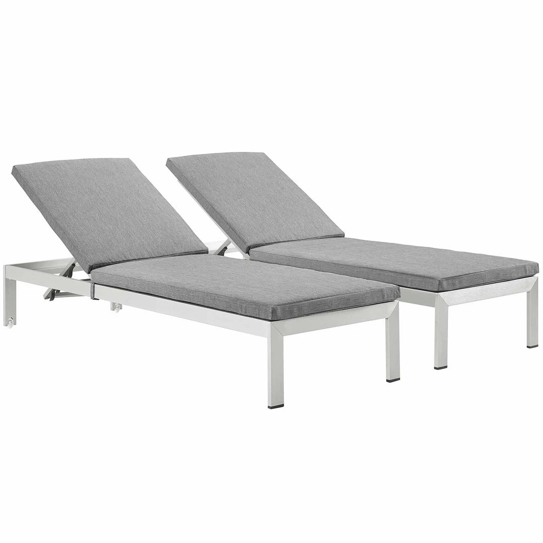 Modway Shore Chaise With Cushions Outdoor Patio Aluminum Set Of 2 Silver Gray Lounge Chair Outdoor 7 Modway Shore Chaise With Cushions Outdoor Patio Aluminum Set Of 2 Silver Gray Lounge Chair Outdoor