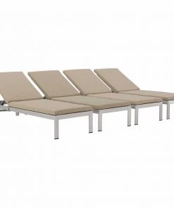 Modway Shore Chaise With Cushions Outdoor Patio Aluminum Set Of 4 Silver Beige Lounge Chair Outdoor 13 Modway Shore Chaise With Cushions Outdoor Patio Aluminum Set Of 4 Silver Beige Lounge Chair Outdoor