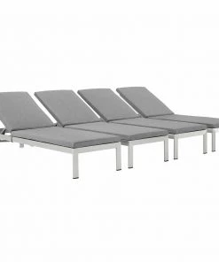 Modway Shore Chaise With Cushions Outdoor Patio Aluminum Set Of 4 Silver Gray Lounge Chair Outdoor 13 Modway Shore Chaise With Cushions Outdoor Patio Aluminum Set Of 4 Silver Gray Lounge Chair Outdoor