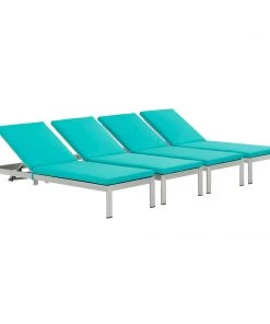 Modway Shore Chaise With Cushions Outdoor Patio Aluminum Set Of 4 Silver Turquoise Lounge Chair Outdoor 13 Modway Shore Chaise With Cushions Outdoor Patio Aluminum Set Of 4 Silver Turquoise Lounge Chair Outdoor