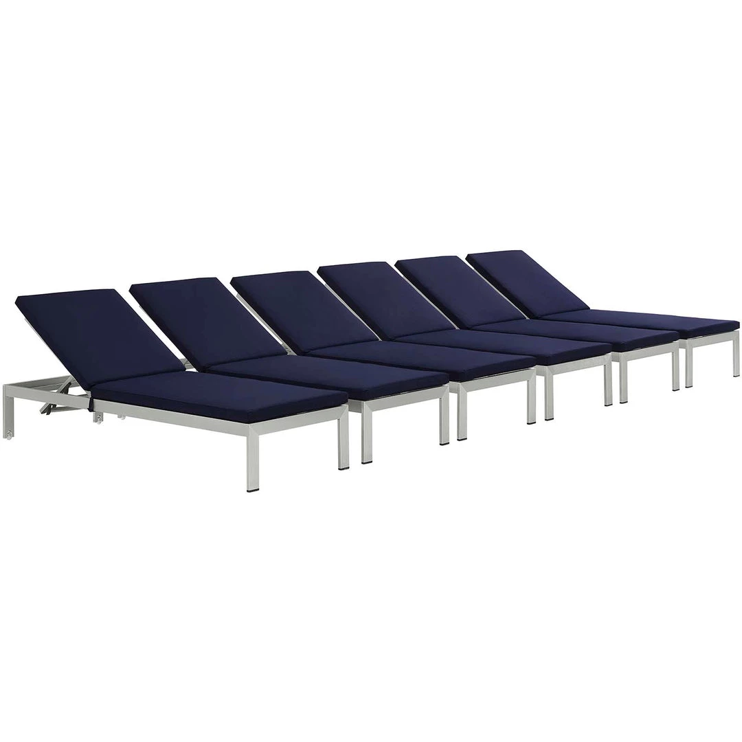 Modway Lounge Chair Outdoor Shore Chaise With Cushions Outdoor Patio Aluminum Set Of 6 Silver Navy 7 Modway Lounge Chair Outdoor Shore Chaise With Cushions Outdoor Patio Aluminum Set Of 6 Silver Navy