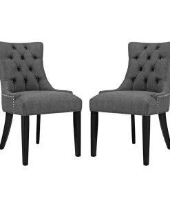 Modway Regent Dining Side Chair Fabric Set Of 2 Gray