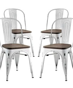 Modway Promenade Dining Side Chair Set Of 4 White