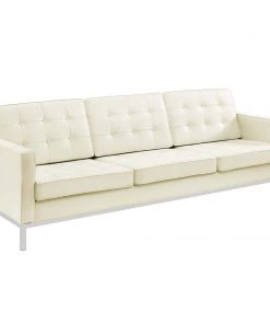 Modway Loft Leather Sofa Cream White 9 Modway Loft Leather Sofa Cream White