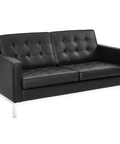 Modway Loveseats Loft Leather Loveseat Black 9 Modway Loveseats Loft Leather Loveseat Black