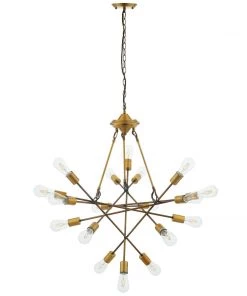 Modway Request Antique Brass 18 Light Mid-Century Pendant Chandelier