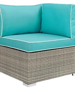 Modway Outdoor Sectional Repose Outdoor Patio Corner Light Gray Turquoise 7 Modway Outdoor Sectional Repose Outdoor Patio Corner Light Gray Turquoise