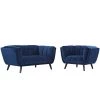 Modway Living Room Sets Bestow 2 Piece Performance Velvet Loveseat And Armchair Set Navy