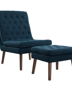 Modway Modify Upholstered Lounge Chair And Ottoman Azure