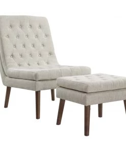 Modway Modify Upholstered Lounge Chair And Ottoman Beige