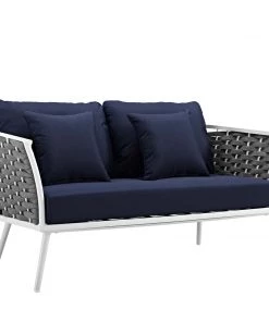 Modway Outdoor Loveseats Stance Outdoor Patio Aluminum Loveseat White Navy 11 Modway Outdoor Loveseats Stance Outdoor Patio Aluminum Loveseat White Navy