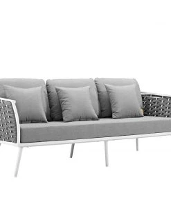 Modway Stance Outdoor Patio Aluminum Sofa White Gray 11 Modway Stance Outdoor Patio Aluminum Sofa White Gray