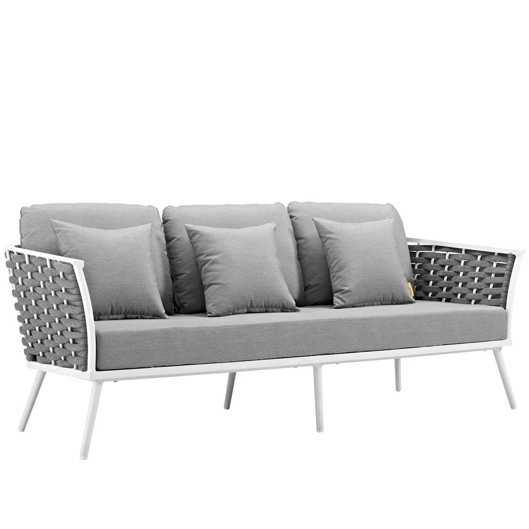 Modway Stance Outdoor Patio Aluminum Sofa White Gray 6 Modway Stance Outdoor Patio Aluminum Sofa White Gray
