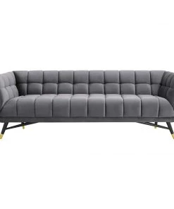 Modway Adept Performance Velvet Sofa Gray