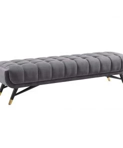 Modway Evince Button Tufted Accent Upholstered Fabric Bench Blue 9 Modway Evince Button Tufted Accent Upholstered Fabric Bench Blue