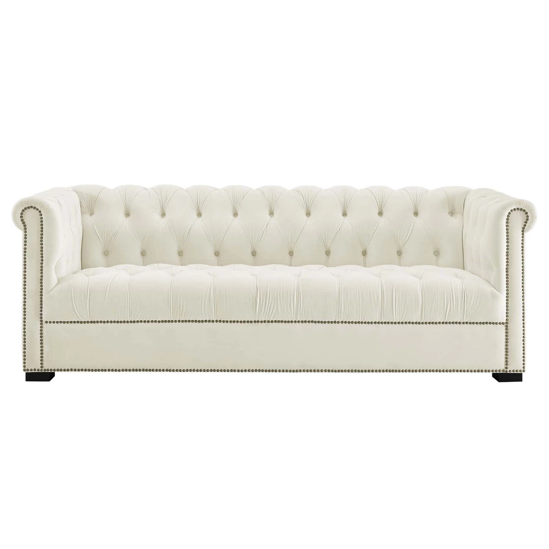 Modway Heritage Performance Velvet Sofa Ivory 8 Modway Heritage Performance Velvet Sofa Ivory
