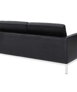 Modway Loft 2 Piece Leather Loveseat And Armchair Set Black