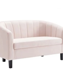 Modway Prospect Channel Tufted Performance Velvet Loveseat Pink 17 Modway Prospect Channel Tufted Performance Velvet Loveseat Pink