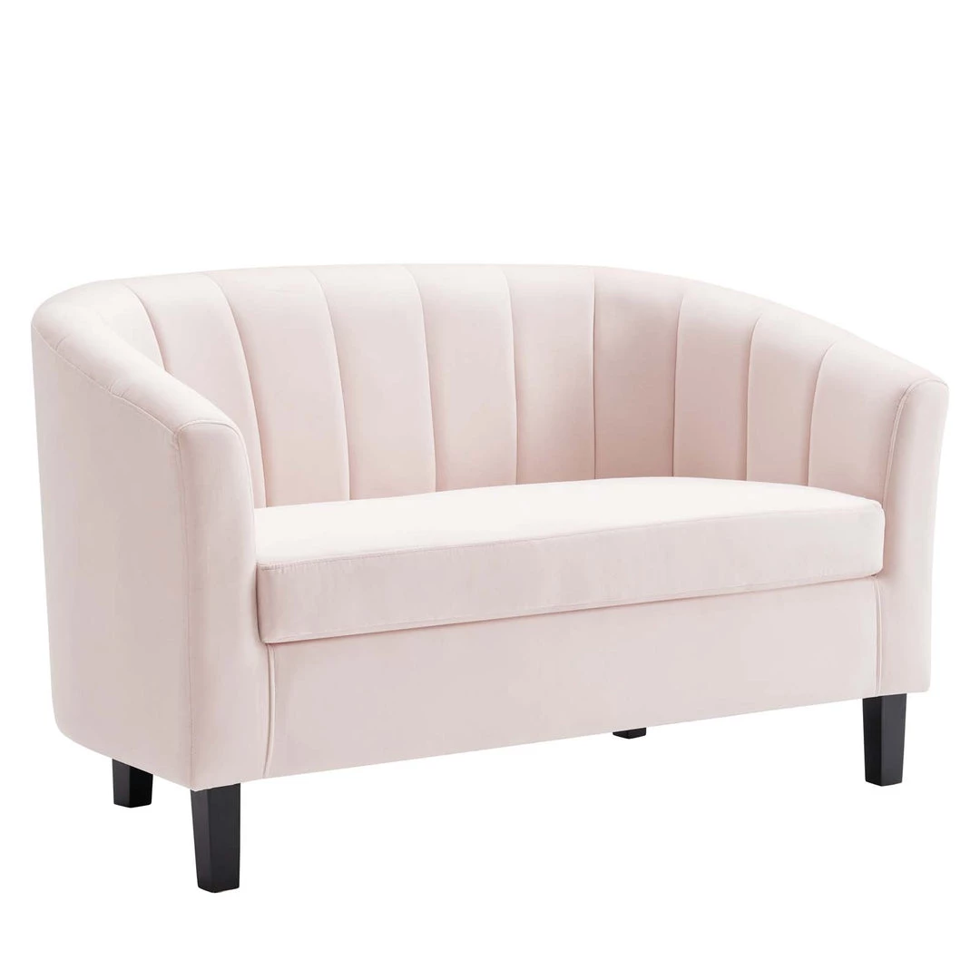 Modway Prospect Channel Tufted Performance Velvet Loveseat Pink 9 Modway Prospect Channel Tufted Performance Velvet Loveseat Pink