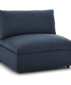 Modway Commix Down Filled Overstuffed Armless Chair Azure Armless Sofa Chairs
