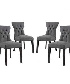 Modway Silhouette Dining Side Chairs Upholstered Fabric Set Of 4 Gray 11 Modway Silhouette Dining Side Chairs Upholstered Fabric Set Of 4 Gray