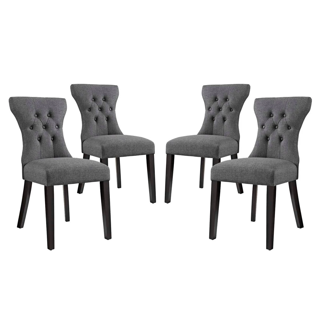 Modway Silhouette Dining Side Chairs Upholstered Fabric Set Of 4 Gray 6 Modway Silhouette Dining Side Chairs Upholstered Fabric Set Of 4 Gray
